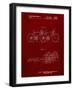 PP1084-Burgundy Tandem Bicycle Patent Poster-Cole Borders-Framed Giclee Print