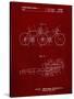 PP1084-Burgundy Tandem Bicycle Patent Poster-Cole Borders-Stretched Canvas