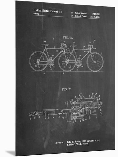 PP1084-Chalkboard Tandem Bicycle Patent Poster-Cole Borders-Mounted Premium Giclee Print