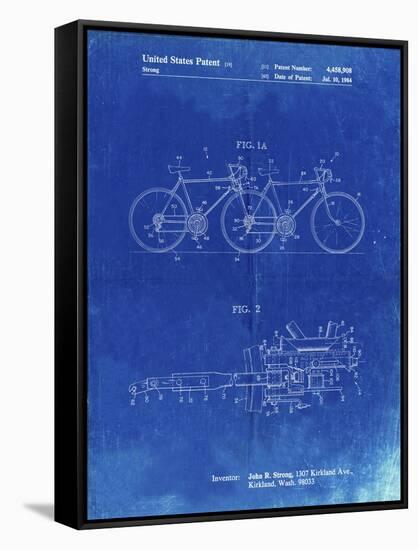 PP1084-Faded Blueprint Tandem Bicycle Patent Poster-Cole Borders-Framed Stretched Canvas