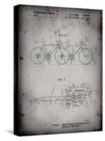 PP1084-Faded Grey Tandem Bicycle Patent Poster-Cole Borders-Stretched Canvas