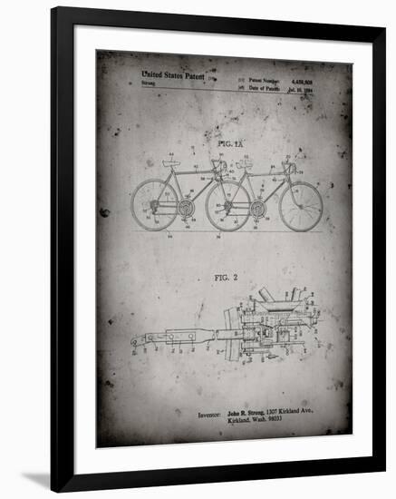 PP1084-Faded Grey Tandem Bicycle Patent Poster-Cole Borders-Framed Giclee Print