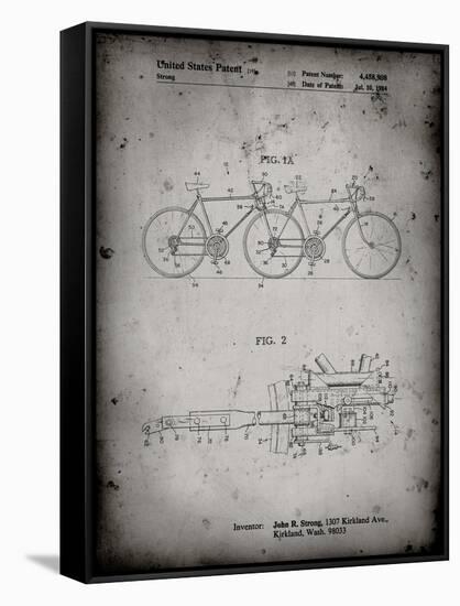 PP1084-Faded Grey Tandem Bicycle Patent Poster-Cole Borders-Framed Stretched Canvas