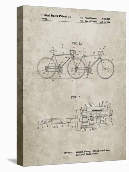 PP1084-Sandstone Tandem Bicycle Patent Poster-Cole Borders-Stretched Canvas