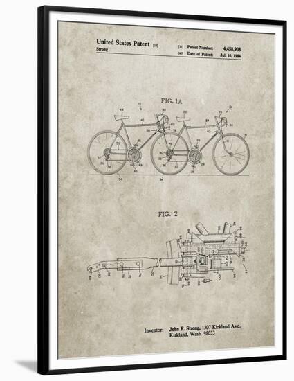 PP1084-Sandstone Tandem Bicycle Patent Poster-Cole Borders-Framed Premium Giclee Print