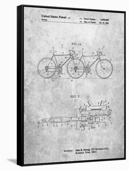 PP1084-Slate Tandem Bicycle Patent Poster-Cole Borders-Framed Stretched Canvas