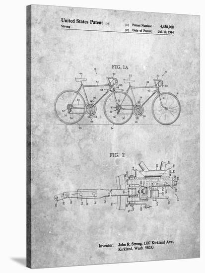 PP1084-Slate Tandem Bicycle Patent Poster-Cole Borders-Stretched Canvas