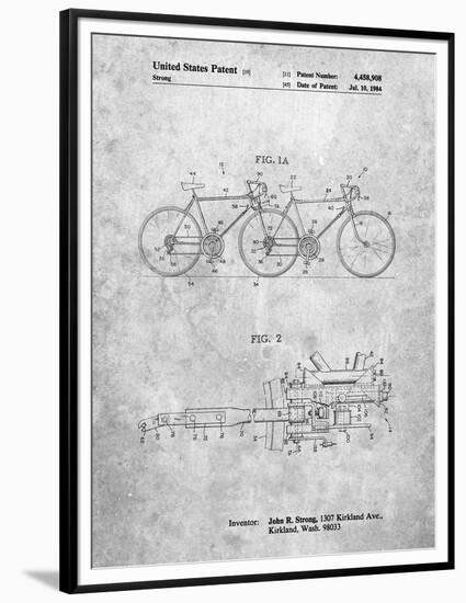 PP1084-Slate Tandem Bicycle Patent Poster-Cole Borders-Framed Premium Giclee Print