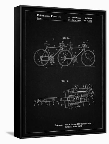 PP1084-Vintage Black Tandem Bicycle Patent Poster-Cole Borders-Framed Stretched Canvas