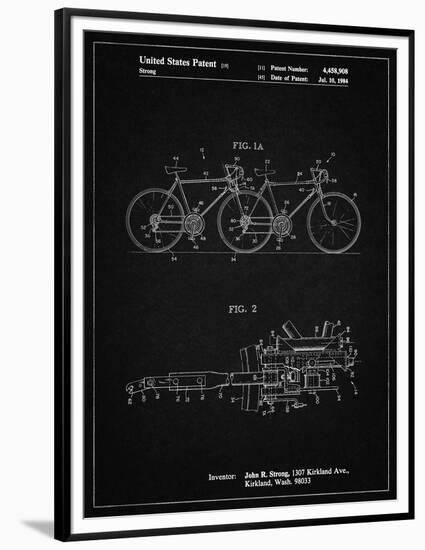 PP1084-Vintage Black Tandem Bicycle Patent Poster-Cole Borders-Framed Premium Giclee Print