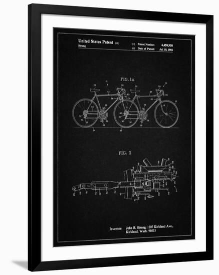 PP1084-Vintage Black Tandem Bicycle Patent Poster-Cole Borders-Framed Giclee Print