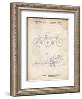 PP1084-Vintage Parchment Tandem Bicycle Patent Poster-Cole Borders-Framed Giclee Print