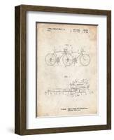 PP1084-Vintage Parchment Tandem Bicycle Patent Poster-Cole Borders-Framed Giclee Print