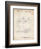 PP1084-Vintage Parchment Tandem Bicycle Patent Poster-Cole Borders-Framed Giclee Print
