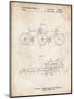 PP1084-Vintage Parchment Tandem Bicycle Patent Poster-Cole Borders-Mounted Premium Giclee Print