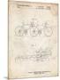 PP1084-Vintage Parchment Tandem Bicycle Patent Poster-Cole Borders-Mounted Giclee Print
