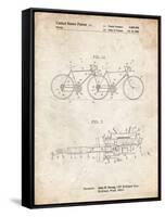 PP1084-Vintage Parchment Tandem Bicycle Patent Poster-Cole Borders-Framed Stretched Canvas