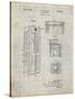 PP1088-Antique Grid Parchment Telephone Booth Patent Poster-Cole Borders-Stretched Canvas