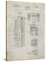 PP1088-Antique Grid Parchment Telephone Booth Patent Poster-Cole Borders-Stretched Canvas
