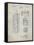 PP1088-Antique Grid Parchment Telephone Booth Patent Poster-Cole Borders-Framed Stretched Canvas