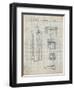 PP1088-Antique Grid Parchment Telephone Booth Patent Poster-Cole Borders-Framed Premium Giclee Print