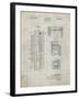 PP1088-Antique Grid Parchment Telephone Booth Patent Poster-Cole Borders-Framed Giclee Print