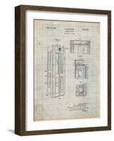 PP1088-Antique Grid Parchment Telephone Booth Patent Poster-Cole Borders-Framed Giclee Print