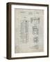 PP1088-Antique Grid Parchment Telephone Booth Patent Poster-Cole Borders-Framed Giclee Print