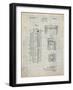 PP1088-Antique Grid Parchment Telephone Booth Patent Poster-Cole Borders-Framed Giclee Print