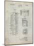 PP1088-Antique Grid Parchment Telephone Booth Patent Poster-Cole Borders-Mounted Giclee Print