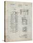 PP1088-Antique Grid Parchment Telephone Booth Patent Poster-Cole Borders-Stretched Canvas