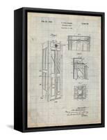 PP1088-Antique Grid Parchment Telephone Booth Patent Poster-Cole Borders-Framed Stretched Canvas