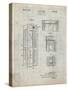 PP1088-Antique Grid Parchment Telephone Booth Patent Poster-Cole Borders-Stretched Canvas