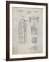 PP1088-Antique Grid Parchment Telephone Booth Patent Poster-Cole Borders-Framed Giclee Print