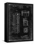 PP1088-Black Grunge Telephone Booth Patent Poster-Cole Borders-Framed Stretched Canvas