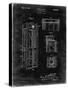 PP1088-Black Grunge Telephone Booth Patent Poster-Cole Borders-Stretched Canvas