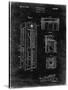 PP1088-Black Grunge Telephone Booth Patent Poster-Cole Borders-Stretched Canvas