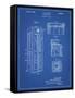 PP1088-Blueprint Telephone Booth Patent Poster-Cole Borders-Framed Stretched Canvas
