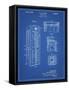 PP1088-Blueprint Telephone Booth Patent Poster-Cole Borders-Framed Stretched Canvas