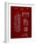 PP1088-Burgundy Telephone Booth Patent Poster-Cole Borders-Framed Giclee Print