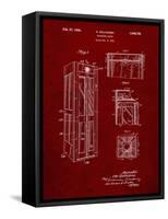 PP1088-Burgundy Telephone Booth Patent Poster-Cole Borders-Framed Stretched Canvas