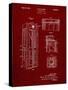 PP1088-Burgundy Telephone Booth Patent Poster-Cole Borders-Stretched Canvas