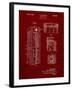 PP1088-Burgundy Telephone Booth Patent Poster-Cole Borders-Framed Giclee Print