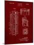 PP1088-Burgundy Telephone Booth Patent Poster-Cole Borders-Mounted Giclee Print