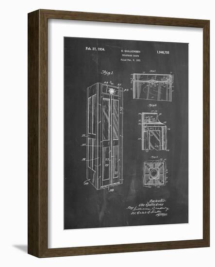 PP1088-Chalkboard Telephone Booth Patent Poster-Cole Borders-Framed Giclee Print