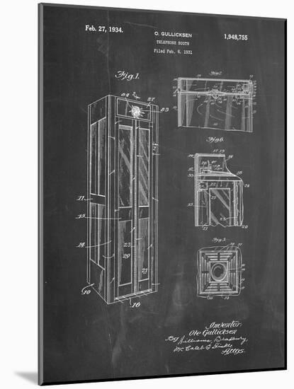 PP1088-Chalkboard Telephone Booth Patent Poster-Cole Borders-Mounted Giclee Print