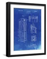 PP1088-Faded Blueprint Telephone Booth Patent Poster-Cole Borders-Framed Giclee Print