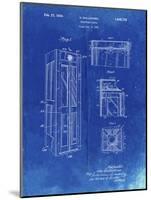 PP1088-Faded Blueprint Telephone Booth Patent Poster-Cole Borders-Mounted Giclee Print