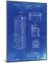 PP1088-Faded Blueprint Telephone Booth Patent Poster-Cole Borders-Mounted Giclee Print