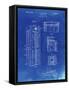 PP1088-Faded Blueprint Telephone Booth Patent Poster-Cole Borders-Framed Stretched Canvas